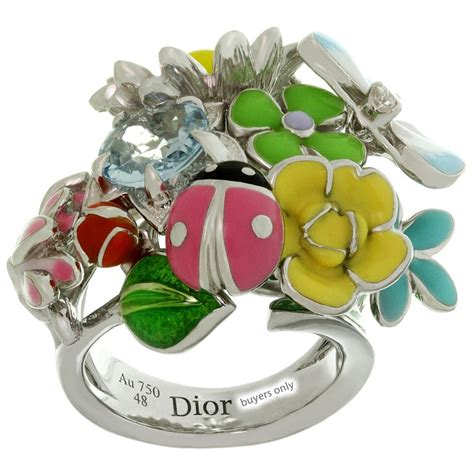 dior enamel flower ring|dior jewelry rings.